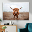 Longhorn Bull Wall Art Canvas Print – Framed Rustic by MyGreatCanvas | Canvas Wall Art Prints | Photo Prints & Wall Decor