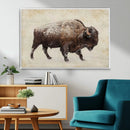 Snow-dusted bison silhouette textured vintage style rugged by MyGreatCanvas | Canvas Wall Art Prints | Photo Prints & Wall Decor