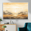Sepia Color Abstract Mountain Wall Art Canvas Print