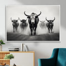 Texas Longhorn Wall Art Canvas Print, Framed Speckled Cow by MyGreatCanvas | Canvas Wall Art Prints | Photo Prints & Wall Decor