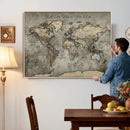 Personalized World Map Wall Art Canvas Print – Custom Push