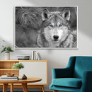 Wild Wolf Blue Eye Wall Art Canvas Print