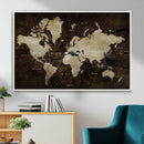 World Map Wall Art Canvas Print – Framed Travel Map Wall Art