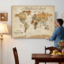 Vintage Custom Push Pin Map Print – Custom Adventure Travel