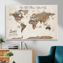 Personalized Push Pin World Map Canvas Print Custom Family by MyGreatCanvas | Canvas Wall Art Prints | Photo Prints & Wall Decor