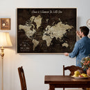 Personalized Vintage Map Wall Art Canvas Print – Custom Push