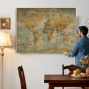 Customize Push Pin Vintage World Map Wall Art Canvas Print –