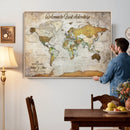 Personalized World Map Wall Art Canvas Print – Custom Push