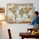 Personalized World Map Wall Art Canvas Print – Custom Push by MyGreatCanvas | Canvas Wall Art Prints | Photo Prints & Wall Decor