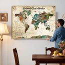 Grunge Personalized World Map Wall Art Canvas Print – Custom by MyGreatCanvas | Canvas Wall Art Prints | Photo Prints & Wall Decor