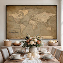 Personalized World Map Wall Art – Custom Framed Push Pin