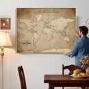 Personalized World Map Wall Art – Customizable Push Pin Map