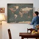 Personalized World Map Wall Art – Custom Framed Push Pin