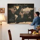 Custom Push Pin World Map Wall Art – Personalized Travel