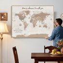 Personalized World Map Wall Art Canvas Print – Customizable