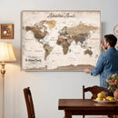 Custom Push Pin World Map Wall Art Canvas Print – by MyGreatCanvas | Canvas Wall Art Prints | Photo Prints & Wall Decor