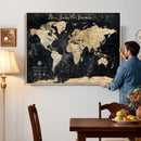 Custom Push Pin World Map Print – Personalized Canvas Wall