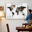 Personalized Push Pin World Map Canvas Print – Custom
