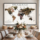 Personalized Push Pin World Map Canvas Print – Custom Framed