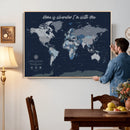 Framed Personalized World Map Custom Travel Memory Gift