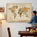 Personalized World Map Canvas Print – Custom Push Pin Framed by MyGreatCanvas | Canvas Wall Art Prints | Photo Prints & Wall Decor