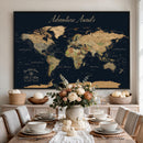 Personalized World Map Wall Art Print – Custom Push Pin