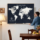 Custom World Map Wall Art Canvas Print – Personalized Push by MyGreatCanvas | Canvas Wall Art Prints | Photo Prints & Wall Decor
