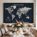 Personalized World Map Canvas – Custom Framed Push Pin