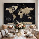 Personalized Push Pin World Map Canvas – Custom Framed