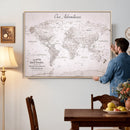 Personalized Vintage World Map Canvas Print – Custom Push