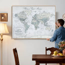 Personalized Antique World Map Canvas Print – Custom Push