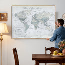 Personalized Antique World Map Canvas Print – Custom Push