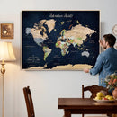 Personalized Antique World Map Canvas Print – Custom Push