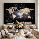 Personalize World Map Push Pin Wall Canvas Print –