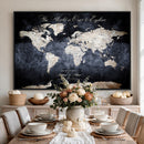 Custom Push Pin World Map Wall Canvas Print – Personalized