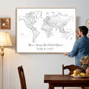 Framed World Map Canvas – Custom Push Pin Travel Tracker – by MyGreatCanvas | Canvas Wall Art Prints | Photo Prints & Wall Decor