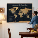 Personalized Family Adventure World Map Canvas – Custom