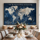 Custom Push Pin Travel Map Wall Art Canvas Print –