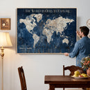 Custom Push Pin Travel Map Wall Art Canvas Print –