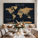 Personalized Family Travel Map Canvas – Custom Framed Push