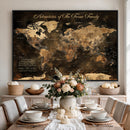 Personalized Family World Map Canvas – Custom Framed Push