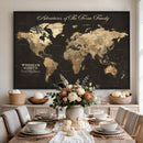 Personalized Push Pin World Map Canvas – Custom Framed
