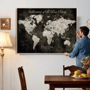 Personalized Push Pin World Map Canvas – Custom Framed