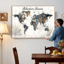 Custom Push Pin World Map Wall Art Canvas Print –