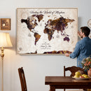 Personalized Push Pin World Map Canvas – Custom Framed