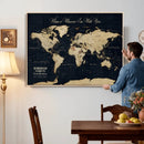 Personalized Push Pin World Map Canvas – Custom Framed