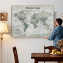 Personalized Push Pin World Map Canvas – Custom Framed