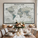 Personalized Push Pin World Map Canvas – Custom Framed