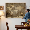 Personalized Push Pin World Map Canvas Print – Custom Framed