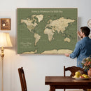 Personalized Push Pin World Map Canvas – Custom Framed